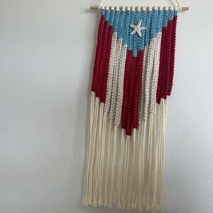 Handcrafted Red, White, and Blue PR Wall Hanging Decor